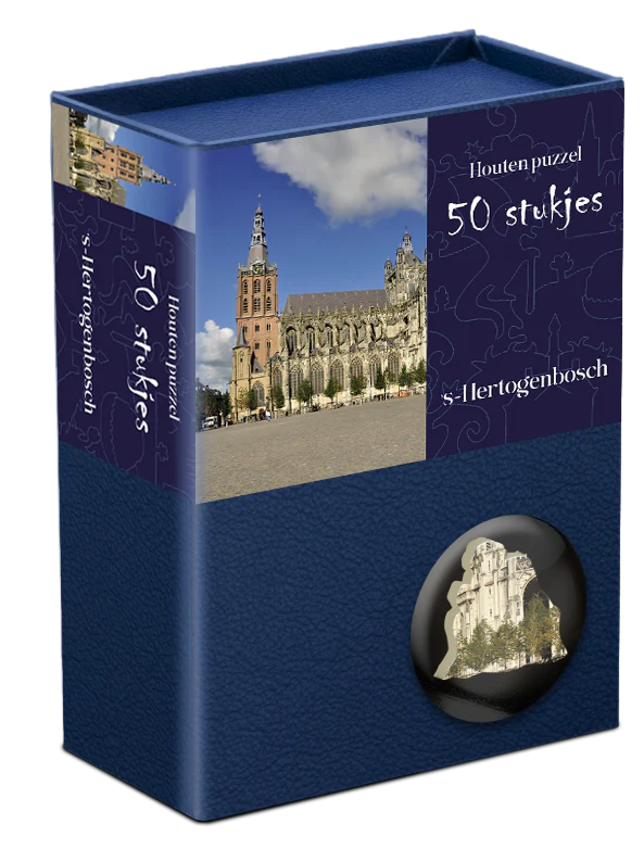20% korting | Serie houten stedenpuzzels | 12 steden |3x Belgie + 9x Nederland | 50 stukjes per puzzel