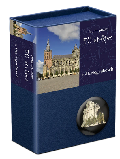 20% korting | Serie houten stedenpuzzels | 12 steden |3x Belgie + 9x Nederland | 50 stukjes per puzzel