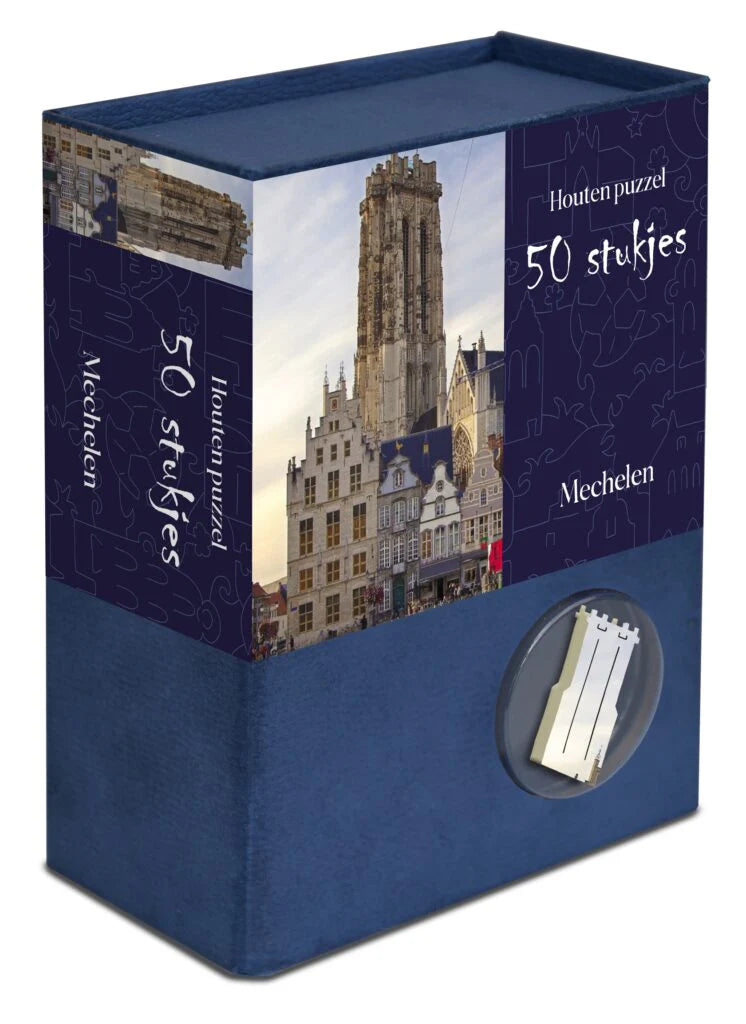 20% korting | Serie houten stedenpuzzels | 12 steden |3x Belgie + 9x Nederland | 50 stukjes per puzzel