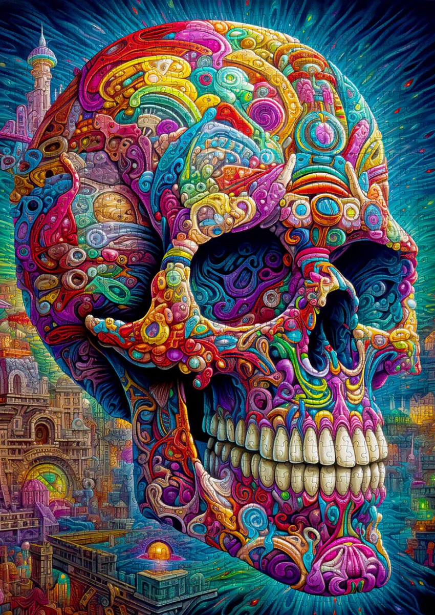 Enjoy Puzzle legpuzzel Quirky Skull | 1.000 stukjes kleurrijk en educatief spel.